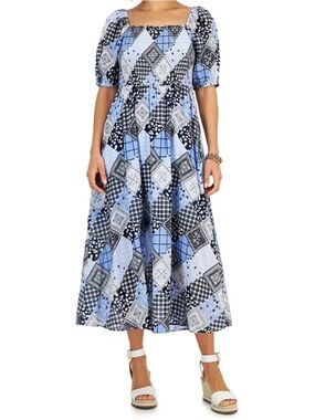 NEW! 💙 Tommy Hilfiger Blue and White Puff Sleeve Sundress